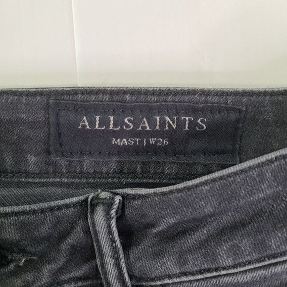 SOLD All Saints Dark Grey Skinny Jeans Sz 26 - Picture 10 of 11